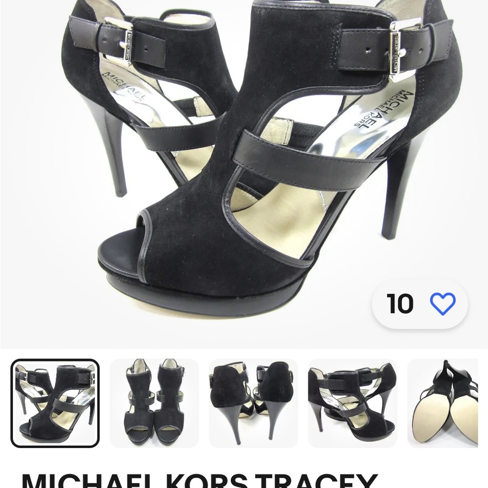 Michael Kors - Michael Tracey Platform Suede Sandal - size 8